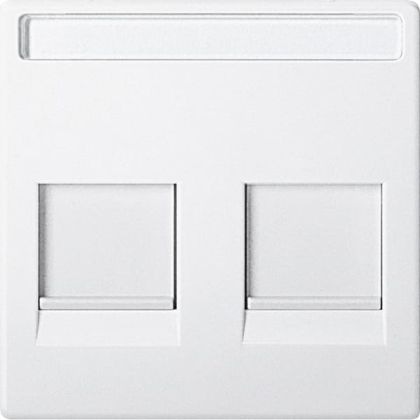 MERTEN - Zentralpl. f. Modular Jack 2f. m. Schriftf. u. Staubschutzsch., polarws., Sys. M