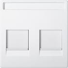 MERTEN - Zentralpl. f. Modular Jack 2f. m. Schriftf. u. Staubschutzsch., polarws., Sys. M