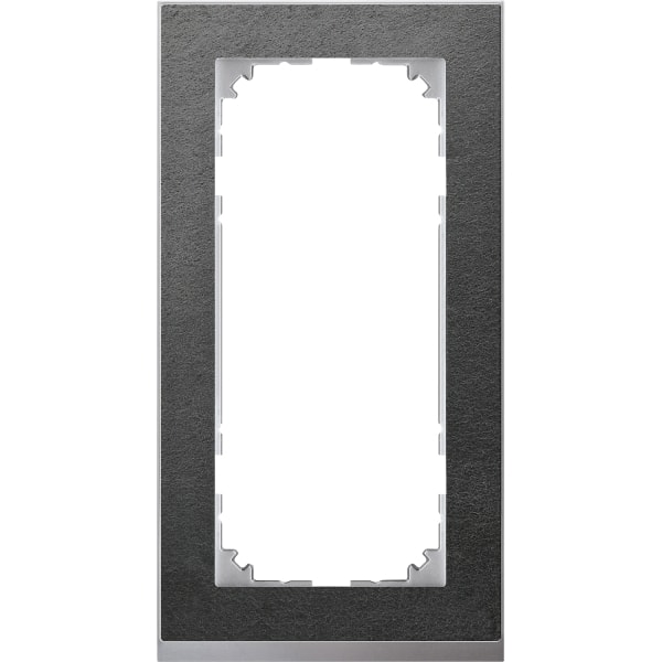 MERTEN - M-Pure Decor-Rahmen, 2fach ohne Mittelsteg, Schiefer/aluminium, M-Pure Decor