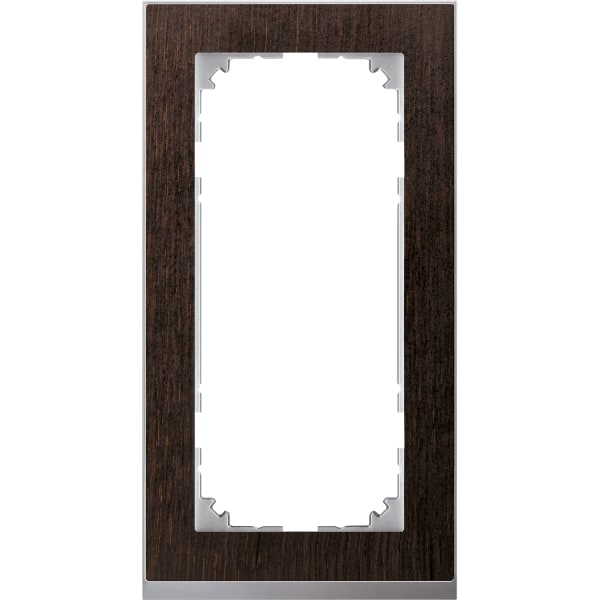 MERTEN - M-Pure Decor-Rahmen, 2fach ohne Mittelsteg, Wenge/aluminium, M-Pure Decor