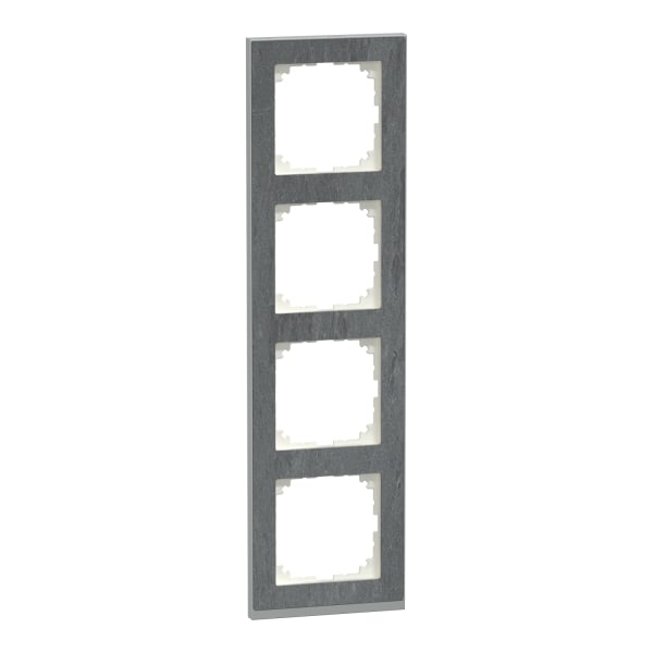 MERTEN - M-Pure Decor-Rahmen, 4fach, Schiefer/aluminium, M-Pure Decor