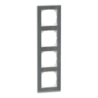 MERTEN - M-Pure Decor-Rahmen, 4fach, Schiefer/aluminium, M-Pure Decor