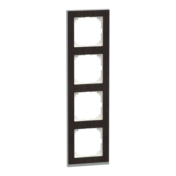 MERTEN - M-Pure Decor-Rahmen, 4fach, Wenge/aluminium, M-Pure Decor