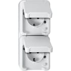 MERTEN - SCHUKO-Doppel-Steckdose, senkrecht angeordnet mit BRS, polarweiß, AQUASTAR