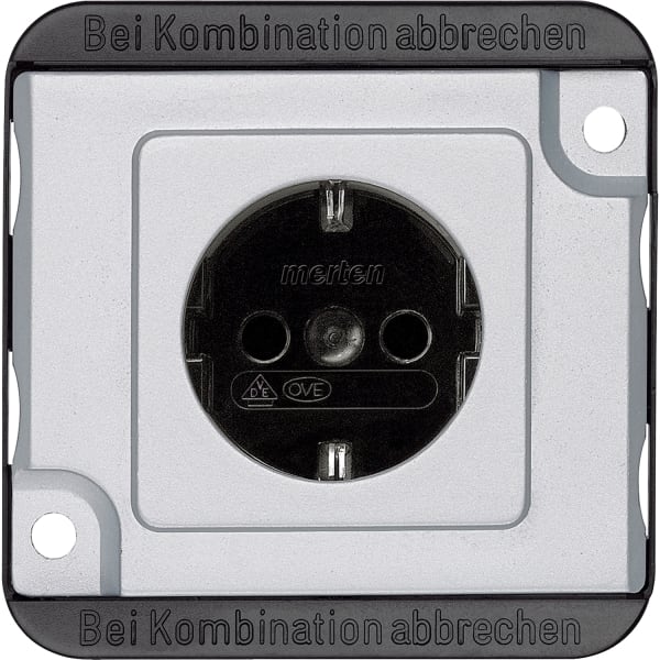 MERTEN - SCHUKO-Steckdose, BRS, Schraub-Liftklemmen, mattsilber, PANZER