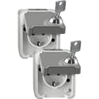 MERTEN - SCHUKO-Steckdose, abschl. m. 2 gleichen Schl./2er-Set, lichtgrau, AQUASTAR