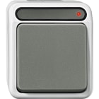 MERTEN - Taster mit separatem Meldekontakt, Schließer 1-polig, lichtgrau, AQUASTAR