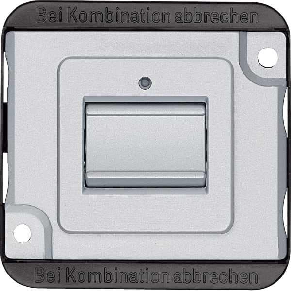 MERTEN - Taster-Eins., Wechsel 1-polig, 10 A, AC 250 V, mattsilber, PANZER, Steckklemmen