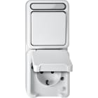MERTEN - Kombination SCHUKO-Steckdose mit BRS/ Wechselschalter, polarweiß, AQUASTAR