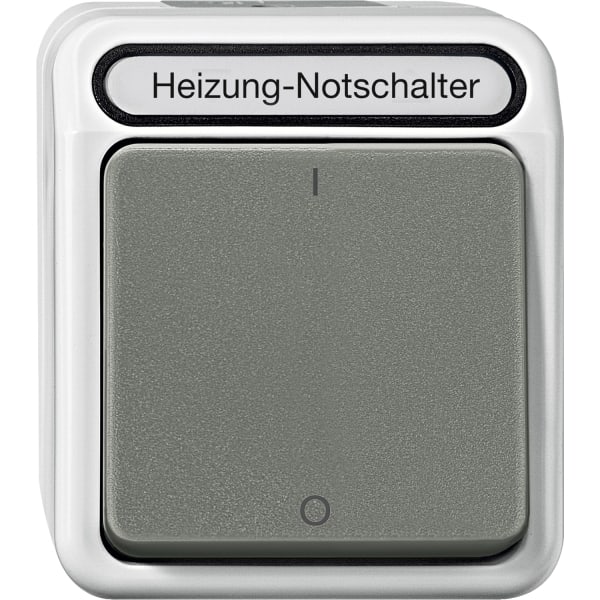 MERTEN - Heizungs-Notschalter, Aus, 3-polig mit Kontrolllicht, lichtgrau, AQUASTAR