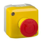 SCHNEIDER ELECTRIC - Aufbaugehäuse XALK, Kunststoff, hgr, gelb, 1 Not-Aus, Drehentriegelung, 1Ö