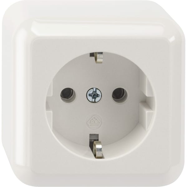MERTEN - SCHUKO-Steckdose, Steckklemmen, polarweiß, AUFPUTZ