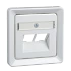 ELSO - Zentralplatte für 2xRJ45 mit Schriftfeld FASHION/RIVA/SCALA reinweiß