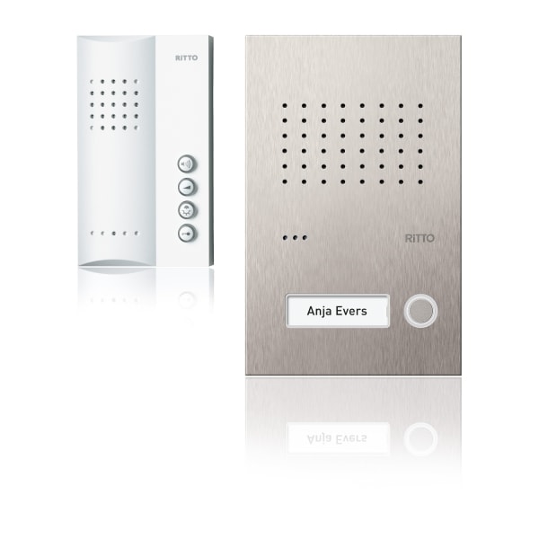 SCHNEIDER ELECTRIC - Acero pur Audio-Set Freisprechstelle 1 WE, edelstahl/weiß