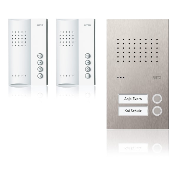 SCHNEIDER ELECTRIC - Acero pur Audio-Set Freisprechstelle 2 WE, edelstahl/weiß