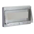 SAREL - Modulare Frontplatte m. abgedicht. Fenster IP55. Öffnung 46 x180mm (10 Module)