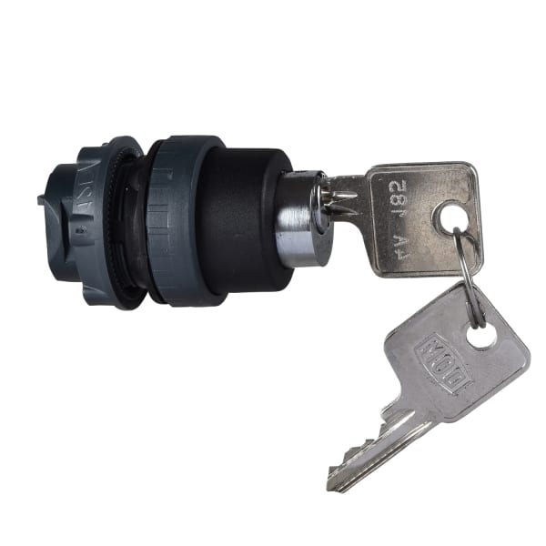 SCHNEIDER ELECTRIC - Drucktaster, Frontelement, Harmony XB5, Kunststoff, schwarz, 2 Stellungen, Schlüsselentriegelung, DOM 4A185