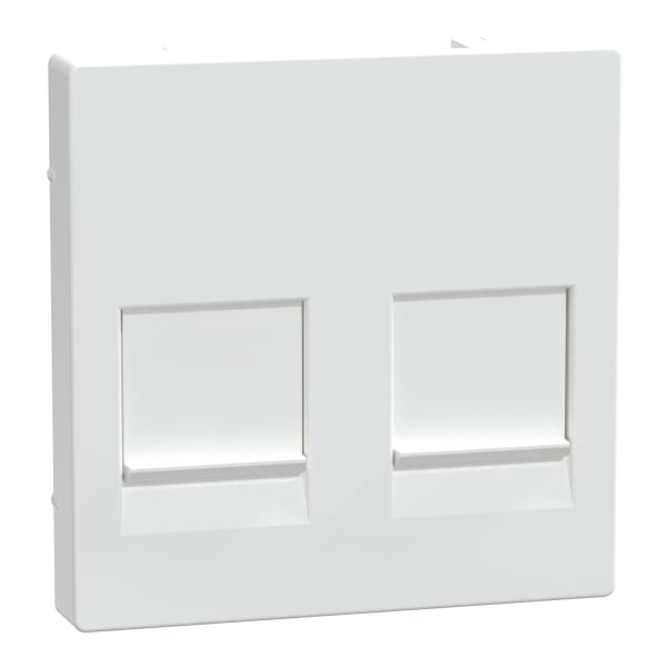 MERTEN - Zentralpl. f. Modular Jack 2fach m. Staubschutzsch., aktivweiß glänzend, Sys. M