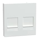 MERTEN - Zentralpl. f. Modular Jack 2fach m. Staubschutzsch., aktivweiß glänzend, Sys. M