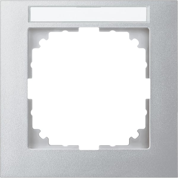 MERTEN - M-Pure-Rahmen, 1fach mit Beschriftungsträger, aluminium, M-Pure