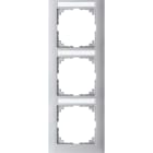 MERTEN - M-Pure-Rahmen, 3fach m. Beschriftungsträger, senkr. Montage, aluminium, M-Pure