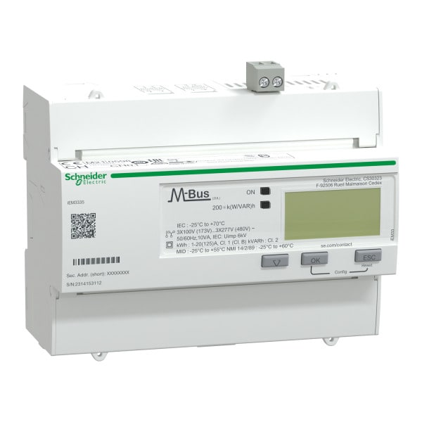 SCHNEIDER ELECTRIC - Energiezähler iEM3335, 3-ph, 125A, erweit.Messfunktion, M-Bus, 1E/1A, MID konform