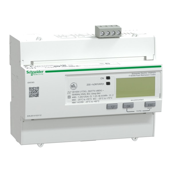 SCHNEIDER ELECTRIC - Energiezähler iEM3365, 3-ph, 125A, erweit.Messfunktion, BACnet, 1E/1A, MID konform