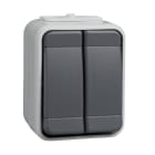 SCHNEIDER ELECTRIC - Doppeltaster 10A AquaTop Steckklemme licht/basaltgrau
