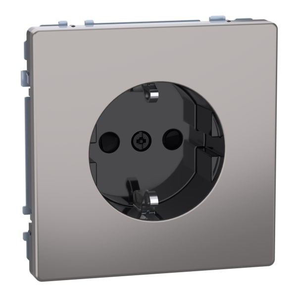 MERTEN - SCHUKO-Steckdose, BRS, Steckklemmen, Nickelmetallic, System Design