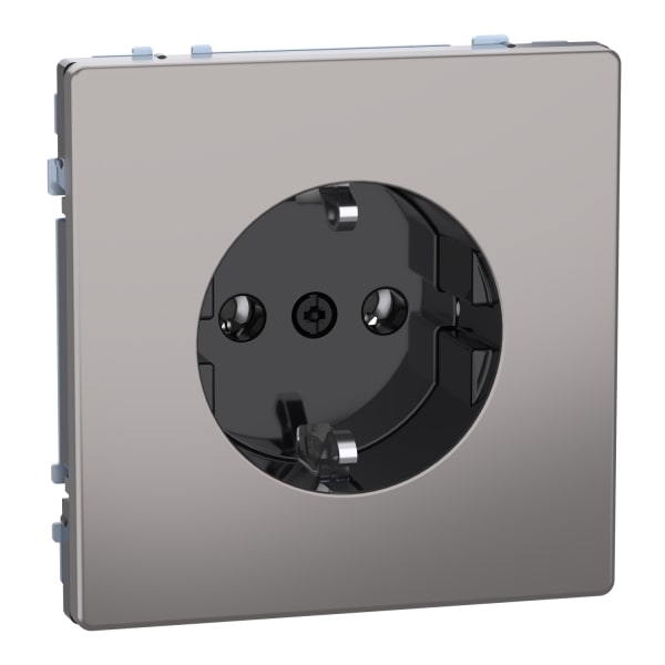 MERTEN - SCHUKO-Steckdose, Steckklemmen, Nickelmetallic, System Design