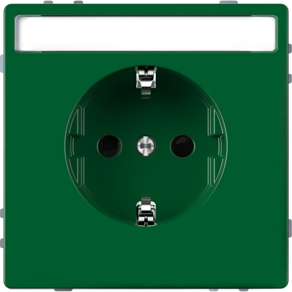 MERTEN - SCHUKO-Steckdose für Sonderstromkr. mit Schriftf., BRS, StK, grün, System Design