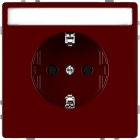 MERTEN - SCHUKO-Steckdose f. Sonderstromkr. m. Schriftf., BRS, StK, rubinrot, Sys. Design