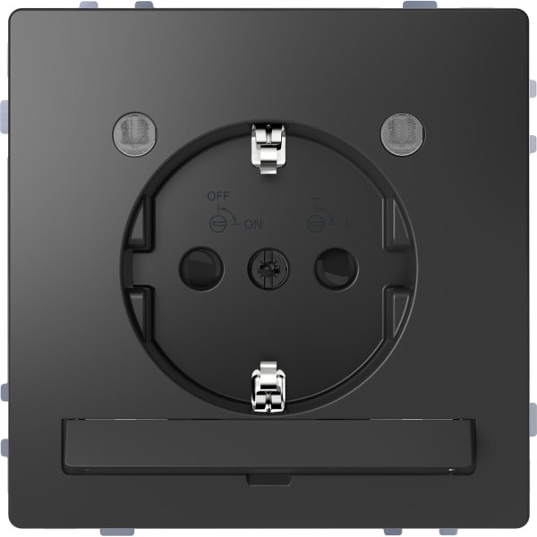 MERTEN - SCHUKO-Steckd. m. Lichtausl. u. LED-Bel.-Modul, BRS, StK, Anthrazit, Sys. Design