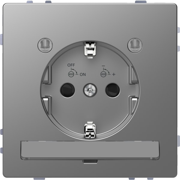 MERTEN - SCHUKO-Steckdose m. Lichtausl. u. LED-Bel.-Modul, BRS, StK, Edelst., Sys. Design