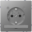 MERTEN - SCHUKO-Steckdose m. Lichtausl. u. LED-Bel.-Modul, BRS, StK, Edelst., Sys. Design