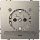 MERTEN - SCHUKO-Steckd.m.Lichtausl.u.LED-Bel.-Modul, BRS, StK, Nickelmetallic,Sys. Design