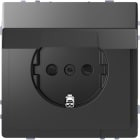 MERTEN - SCHUKO-Steckdose mit Klappdeckel, BRS, Steckklemmen, Anthrazit, System Design