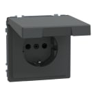 MERTEN - SCHUKO-Steckdose mit Klappd., IP44, BRS, Steckklemmen, Anthrazit, System Design