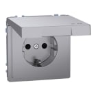 MERTEN - SCHUKO-Steckdose mit Klappd., IP44, BRS, Steckklemmen, Edelstahl, System Design