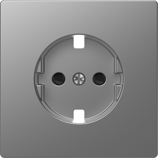 MERTEN - Zentralplatte für SCHUKO-Steckdosen-Einsatz, BRS, Edelstahl, System Design