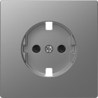 MERTEN - Zentralplatte für SCHUKO-Steckdosen-Einsatz, BRS, Edelstahl, System Design