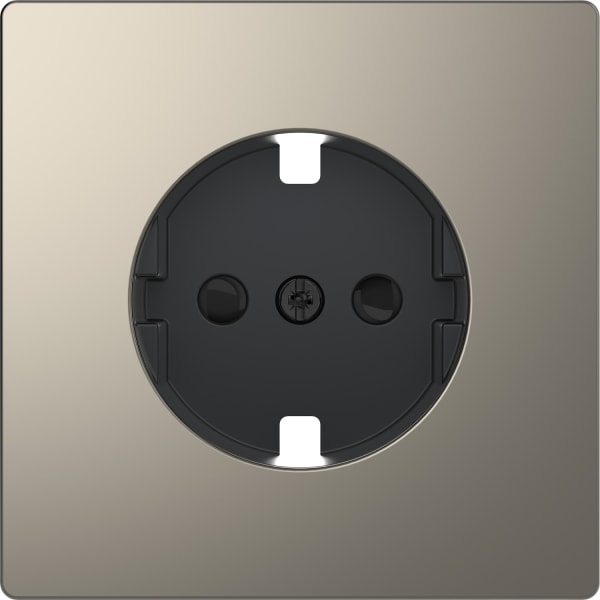 MERTEN - Zentralplatte für SCHUKO-Steckdosen-Einsatz, BRS, Nickelmetallic, System Design