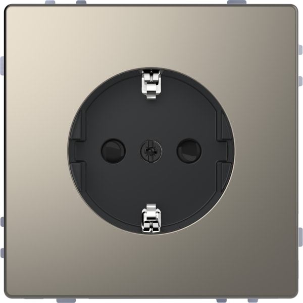 MERTEN - SCHUKO-Steckdose, BRS, Schraub-Liftklemmen, Nickelmetallic, System Design