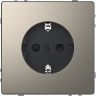 MERTEN - SCHUKO-Steckdose, BRS, Schraub-Liftklemmen, Nickelmetallic, System Design