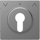 MERTEN - Zentralplatte für Rollladen-Tast-Rastschalter-Einsätze, Edelstahl, System Design