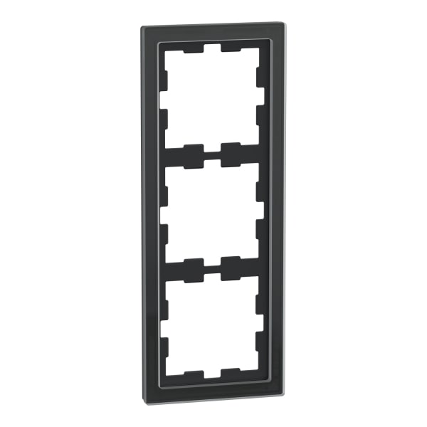 MERTEN - D-Life Glas Rahmen, 3fach, Onyxschwarz