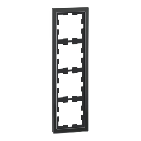 MERTEN - D-Life Glas Rahmen, 4fach, Onyxschwarz