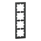 MERTEN - D-Life Glas Rahmen, 4fach, Onyxschwarz