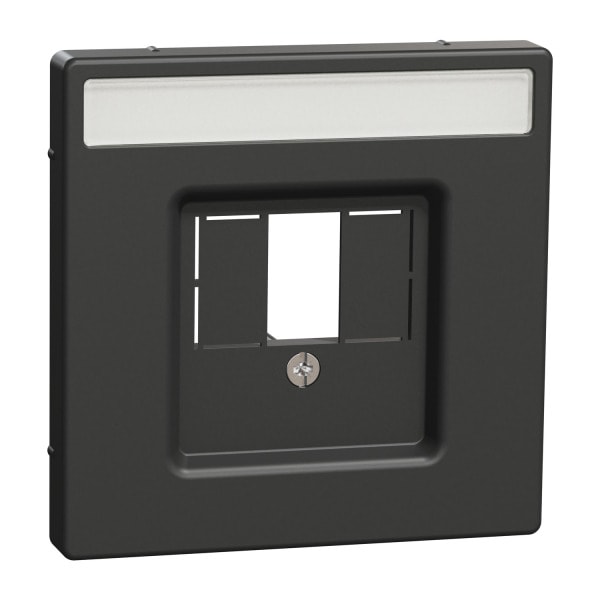MERTEN - Zentralplatte mit rechteckigem Ausschnitt u. Schriftf., Anthrazit, System Design