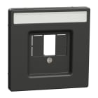 MERTEN - Zentralplatte mit rechteckigem Ausschnitt u. Schriftf., Anthrazit, System Design